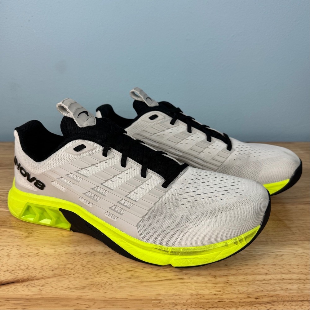 Inov-8 F-Lite Max Men's 12 Wide Gray Neon Yellow Lifting Training Shoes Sneakers